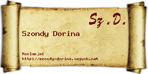 Szondy Dorina névjegykártya