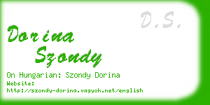 dorina szondy business card